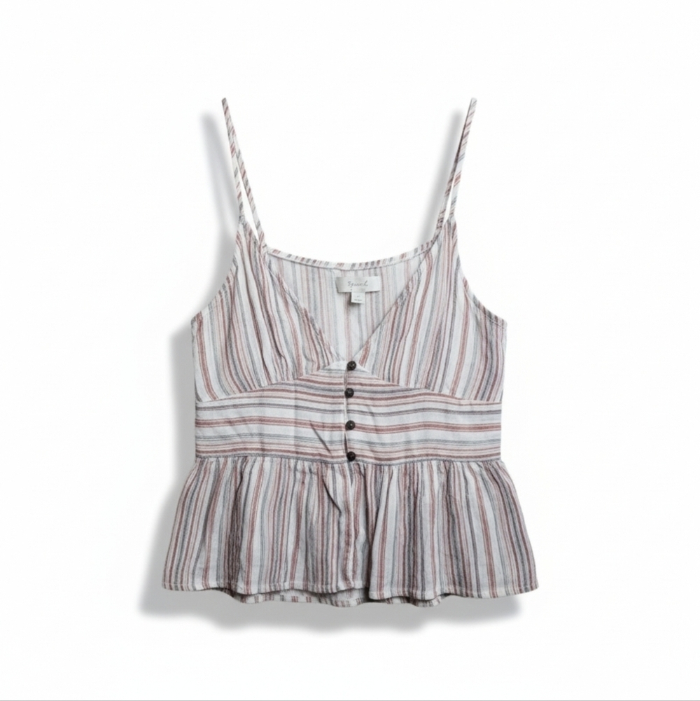 Be Cool Striped V-Neck Cami Tank Top - Size S